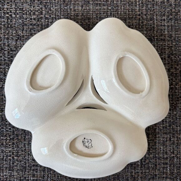 UNBRANDED Vintage Ceramic Floral 3 Section Relish Dish Tray W/Handle 8” Japan - Picture 5 of 15